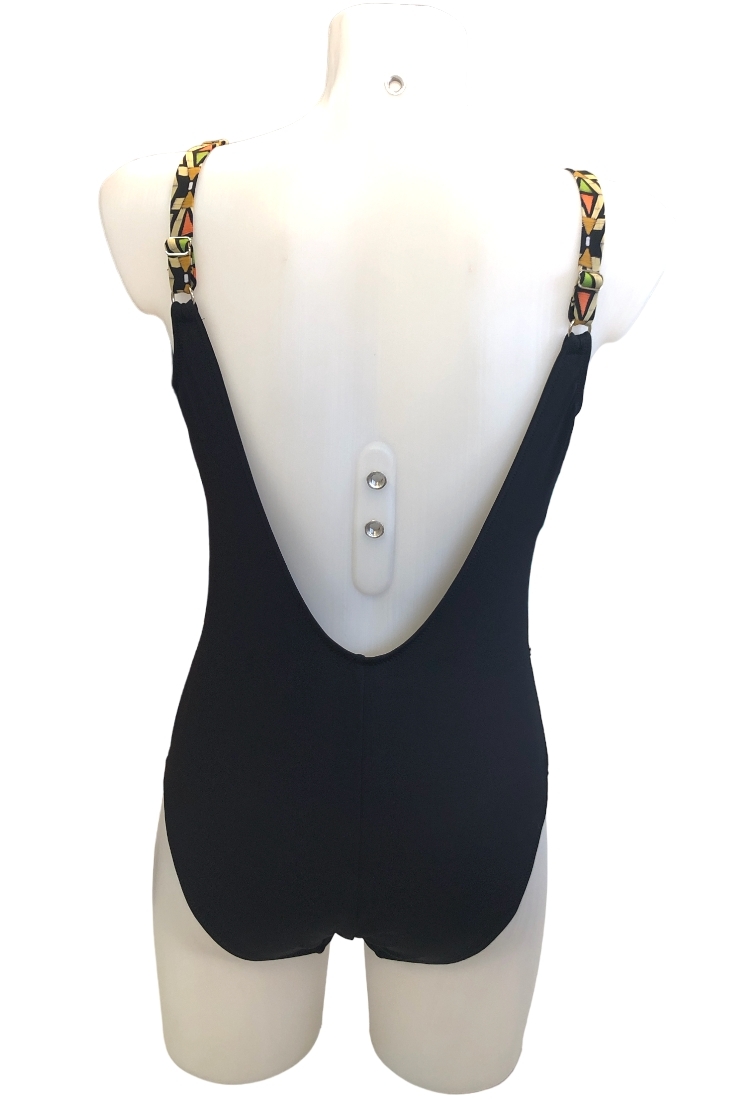 WOMAN ONEPIECE SWIMSUIT CUP D-E WITH DIAMONDS PATTERN PADDED UNWIRED WITH ADJUSTABLE STRAPS AND WITH OVER WAIST BACK OPENING