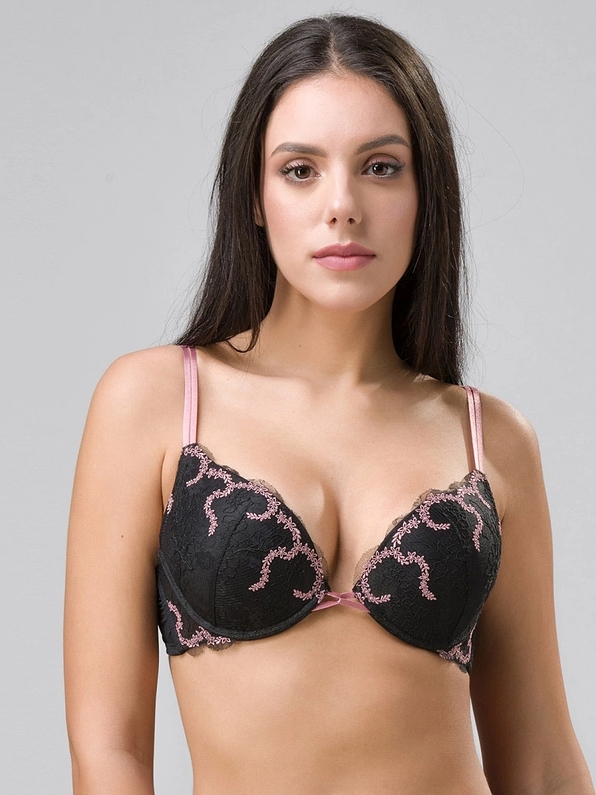LUNA MOULIN ROUGE- BLACK SUPER PUSH-UP BRA WITH LACE
