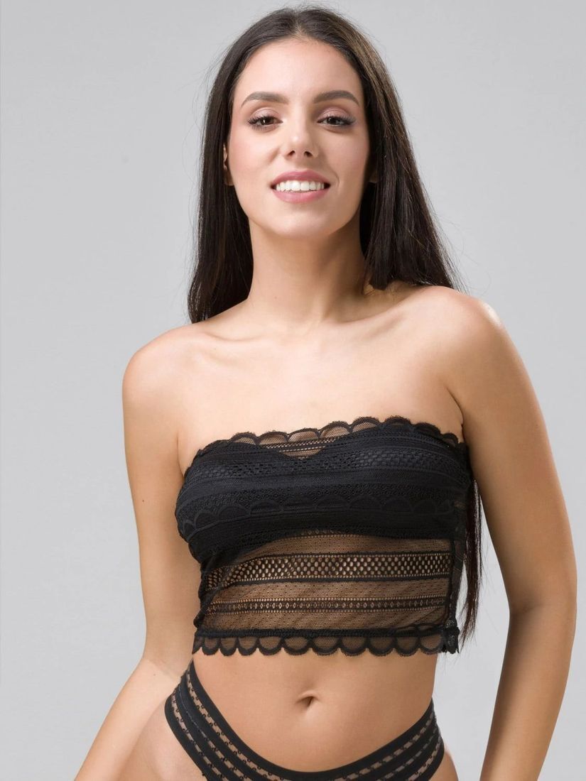 LUNA CAT'S - ΣΟΥΤΙΕΝ LONG LINE STRAPLESS, ΜΕ ΑΦΑΙΡΟΥΜΕΝΕΣ ΤΙΡΑΝΤΕΣ ΚΑΙ ΔΑΝΤΕΛΑ.