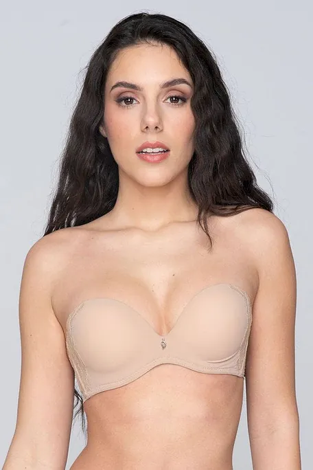 MELODY WOMAN STRAPLESS WIRED MOLDED BRA WITH LACE INVISIBLY IDEAL FOR BRIDES