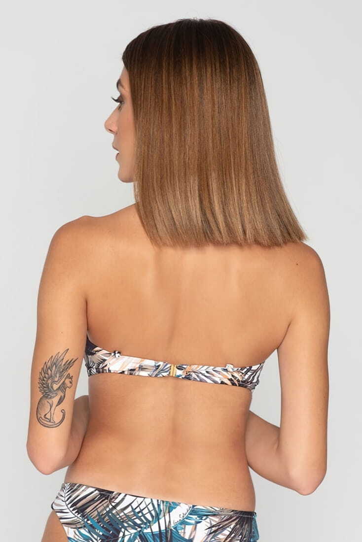 TROPIC ΓΥΝΑΙΚΕΙΟ ΜΑΓΙΟ TOP STRAPLESS ΜΕ ΕΝΙΣΧΥΣΗ ΑΠΟΣΠΩΜΕΝΕΣ ΤΙΡΑΝΤΕΣ ΚΑΙ TROPICAL ΤΥΠΩΜΑ