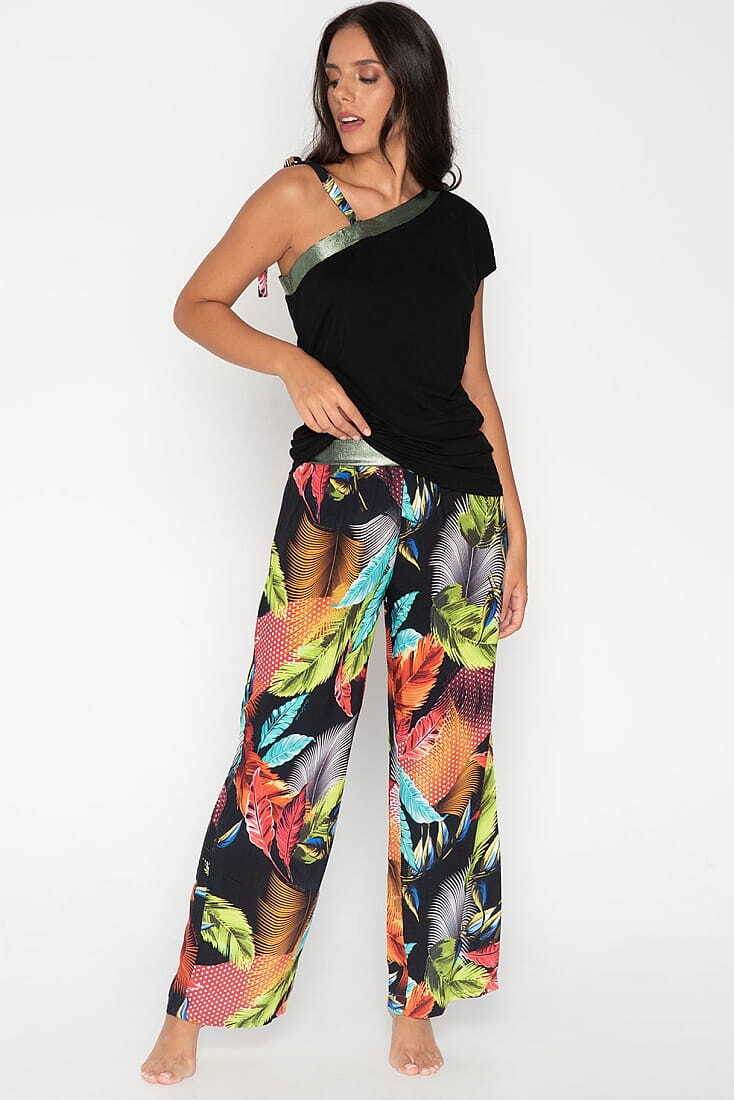 EDEN ΓΥΝΑΙΚΕΙΑ ΠΑΝΤΕΛΟΝΑ ΜΕ TROPICAL ΤΥΠΩΜΑ ΚΑΙ ΓΥΑΛΙΣΤΕΡΗ ΦΑΣΑ ΜΕΣΗΣ