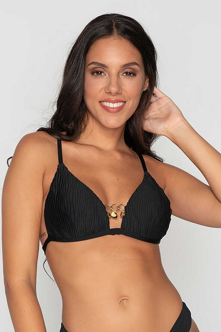 SCARLET ΓΥΝΑΙΚΕΙΟ ΜΑΓΙΟ TOP ΤΡΙΓΩΝΟ MAXIMISER ΜΕ ΕΝΙΣΧΥΣΗ ΠΛΙΣΕ ΜΟΝΟΧΡΩΜΟ