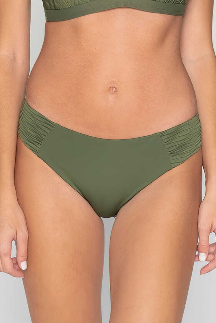 SCARLET ΓΥΝΑΙΚΕΙΟ ΜΑΓΙΟ SLIP BIKINI 5 CM ΣΤΟ ΠΛΑΙ ΠΛΙΣΕ ΜΟΝΟΧΡΩΜΟ