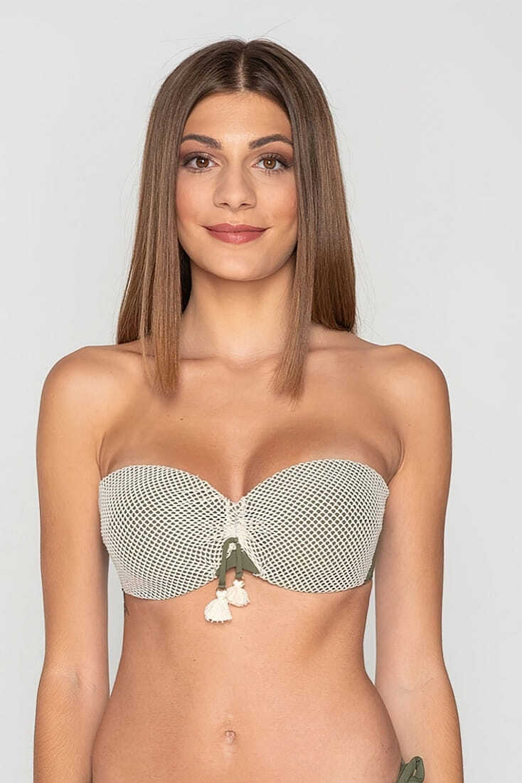 ARIEL ΓΥΝΑΙΚΕΙΟ ΜΑΓΙΟ TOP STRAPLESS ΜΕ ΕΝΙΣΧΥΣΗ ΑΠΟΣΠΩΜΕΝΕΣ ΤΙΡΑΝΤΕΣ ΓΥΑΛΙΣΤΕΡΟ ΔΙΧΤΥΩΤΟ