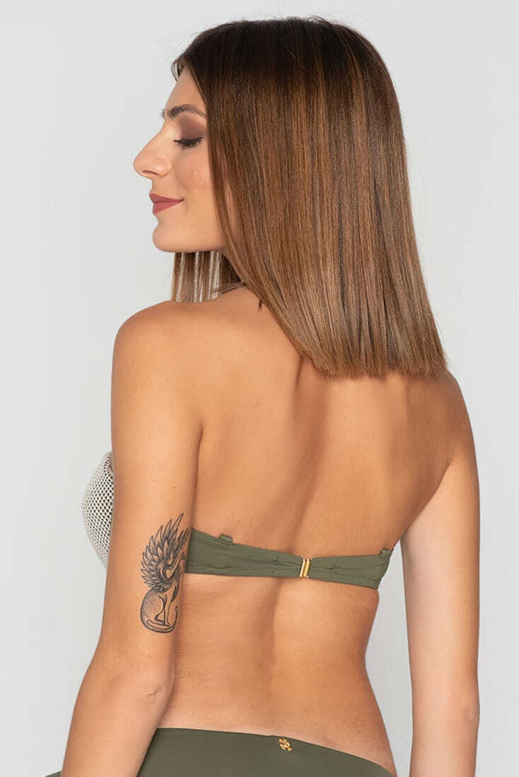 ARIEL ΓΥΝΑΙΚΕΙΟ ΜΑΓΙΟ TOP STRAPLESS ΜΕ ΕΝΙΣΧΥΣΗ ΑΠΟΣΠΩΜΕΝΕΣ ΤΙΡΑΝΤΕΣ ΓΥΑΛΙΣΤΕΡΟ ΔΙΧΤΥΩΤΟ