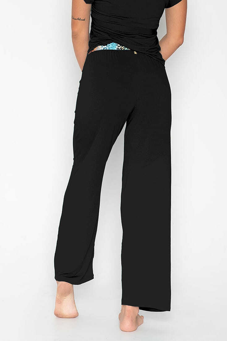 AFRICA ΓΥΝΑΙΚΕΙΑ ΠΑΝΤΕΛΟΝΑ ΜΟΝΟΧΡΩΜΗ ΜΕ ANIMAL PRINT ΣΤΗ ΜΕΣΗ