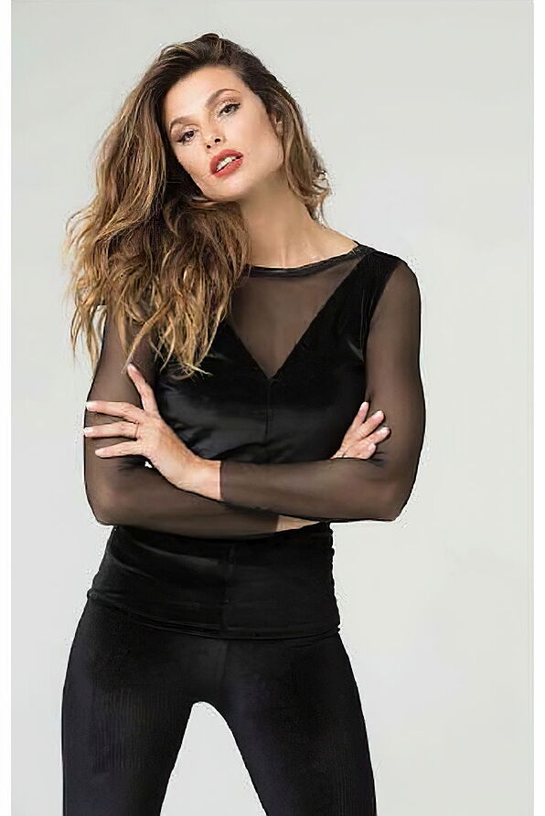 MAGIC DREAM- T-SHIRT ΒΕΛΟΥΤΕ ΜΕ ΛΑΙΜΟΚΟΨΗ ΚΑΙ ΜΑΚΡΥ ΜΑΝΙΚΙ ΑΠΟ ΤΟΥΛΙ