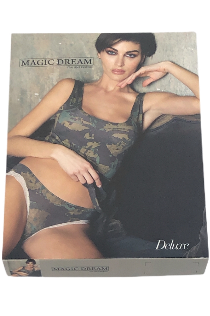 ΓΥΝΑΙΚΕΙΟ ΣΕΤ ΒΑΜΒΑΚΕΡΟ ΦΑΝΕΛΑΚΙ ΚΑΙ ΣΛΙΠ BIKINI ΜΕ ΣΧΕΔΙΟ ΜΙΛΙΤΕΡ