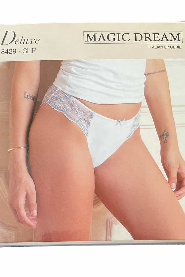 ΓΥΝΑΙΚΕΙΟ ΣΛΙΠ BIKINI ΒΑΜΒΑΚΕΡΟ ΜΕ ΔΙΧΡΩΜΗ ΔΑΝΤΕΛΑ