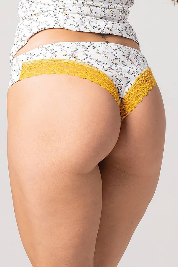 ΓΥΝΑΙΚΕΙΟ ΒΑΜΒΑΚΕΡΟ BRAZIL ΣΛΙΠ FLORAL ΜΕ ΔΑΝΤΕΛΑ