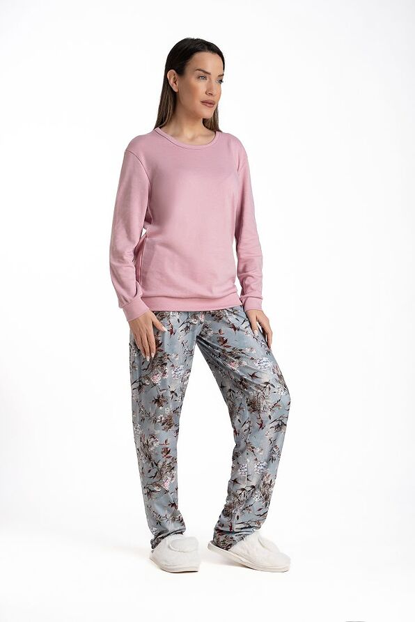 WOMAN LONG VISCOSE-COTTON FLORAL PYJAMAS WITH OPEN LEGS PANTS