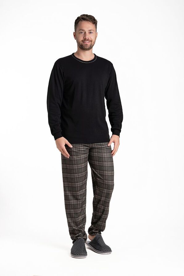 MAN LONG COTTON PYJAMAS WITH TARTAN OPEN LEGS PANTS