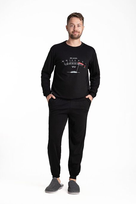 MAN LONG COTTON PYJAMAS WITH DB LEVEL PRINT & CUFFED LEG PANTS WITH SIDE POCKETS