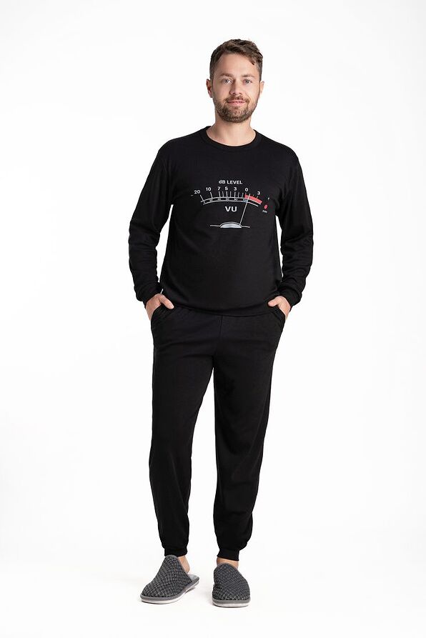 MAN LONG COTTON PYJAMAS WITH DB LEVEL PRINT & CUFFED LEG PANTS WITH SIDE POCKETS