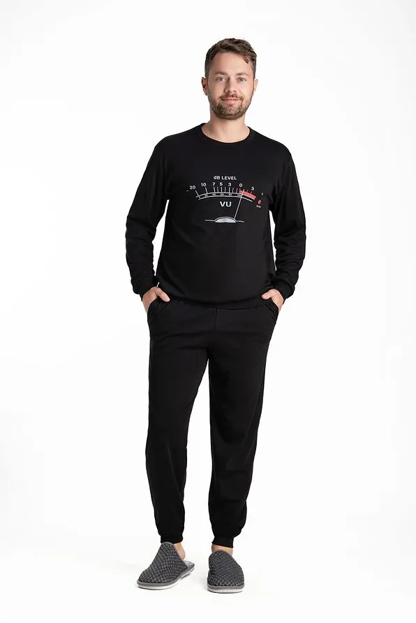 MAN LONG COTTON PYJAMAS WITH DB LEVEL PRINT & CUFFED LEG PANTS WITH SIDE POCKETS