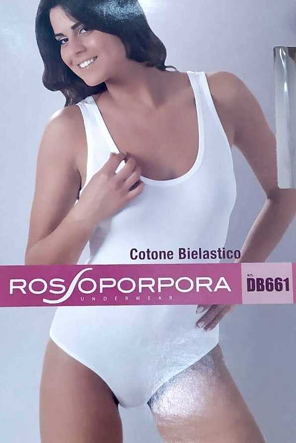 WOMAN ELASTIC COTTON BODY PLAIN WITH OPEN NECK AND WIDE STRAPS