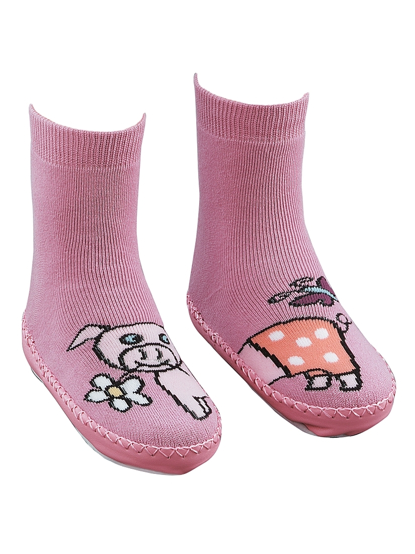 SOCKS 4 FUN ΚΑΛΤΣΟΠΑΝΤΟΦΛΑ ΠΑΙΔΙΚΗ ΒΑΜΒΑΚΕΡΗ ΜΕ ΔΕΡΜΑΤΙΝΗ ΣΟΛΑ ΚΑΙ ΣΧΕΔΙΟ ΖΩΑΚΙΑ (1 ΖΕΥΓΟΣ)