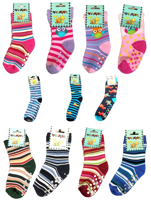 SOCKS 4 FUN- BEBE COTTON SOCKS WITH ABS AND MOTIFS ( 1PAIR )