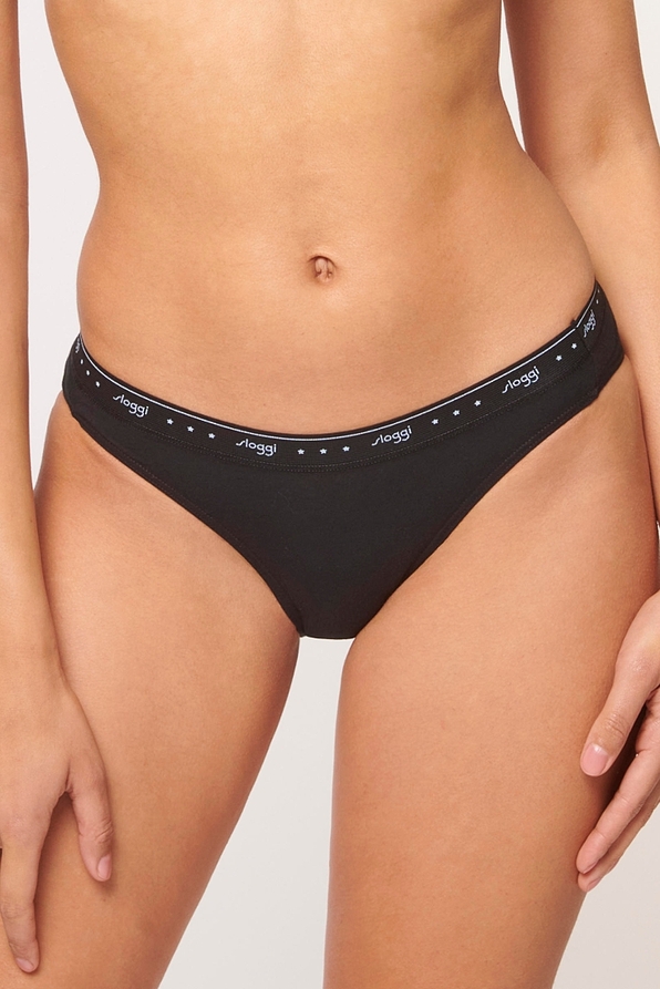 WOMAN COTTON BIKINI LOW-WAIST KNICKERS WITH EXTERNAL BAND NORMAL BACK COVERAGE-SLOGGI 24/7 100 MINI