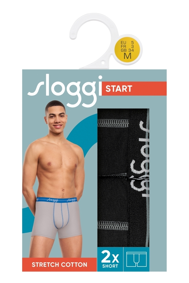 2-PACK ΑΝΔΡΙΚΟ ΒΑΜΒΑΚΕΡΟ BOXER ΜΕ ΕΞΩΤΕΡΙΚΟ ΛΑΣΤΙΧΟ ΚΑΙ ΜΑΚΡΥ ΠΟΔΙ-SLOGGI MEN START SHORT