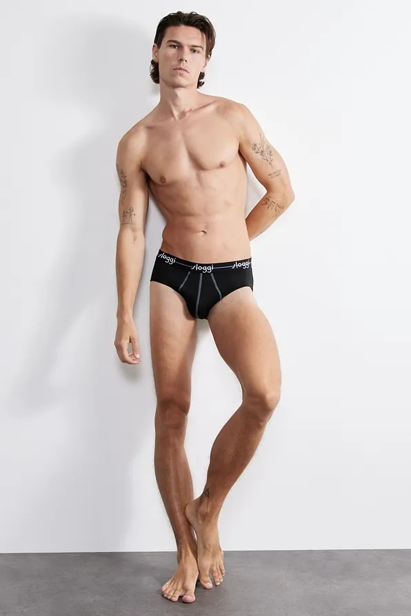 2-PACK ΑΝΔΡΙΚΟ ΒΑΜΒΑΚΕΡΟ MIDI ΣΛΙΠ ΜΕ ΦΑΡΔΥ ΠΛΑΪΝΟ & ΕΞΩΤΕΡΙΚΟ ΛΑΣΤΙΧΟ-SLOGGI MEN START MIDI