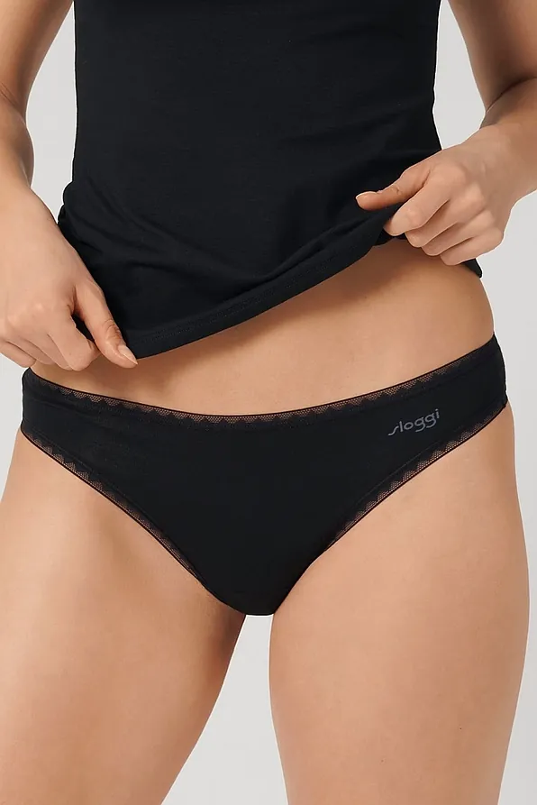 2-PACK ΓΥΝΑΙΚΕΙΟ ΟΡΓΑΝΙΚΑ ΒΑΜΒΑΚΕΡΟ ΣΛΙΠ BRAZIL ΜΕ ΤΕΛΕΙΩΜΑΤΑ ΔΑΝΤΕΛΑΣ-SLOGGI GO BRAZIL