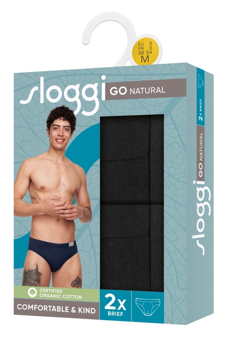 2-PACK ΑΝΔΡΙΚΟ ΟΡΓΑΝΙΚΑ ΒΑΜΒΑΚΕΡΟ MIDI ΣΛΙΠ ΜΕ ΦΑΡΔΥ ΠΛΑΪΝΟ & ΕΣΩΤΕΡΙΚΟ ΛΑΣΤΙΧΟ-SLOGGI MEN GO NATURAL H BRIEF