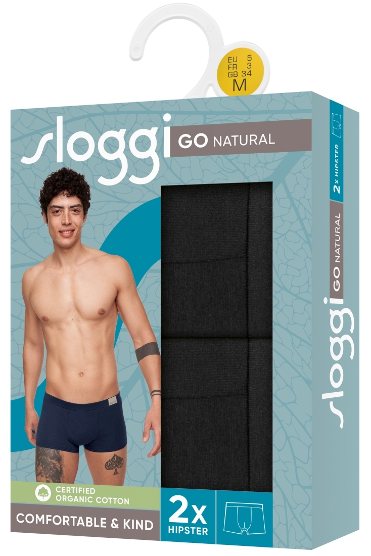 2-PACK ΑΝΔΡΙΚΟ ΟΡΓΑΝΙΚΑ ΒΑΜΒΑΚΕΡΟ HIPSTER BOXER ΜΕ ΕΣΩΤΕΡΙΚΟ ΛΑΣΤΙΧΟ-SLOGGI MEN GO NATURAL H HIPSTER