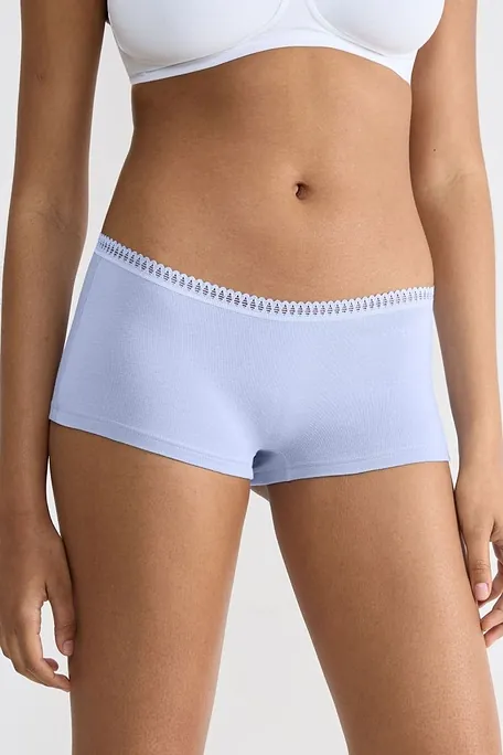 3-PACK ΓΥΝΑΙΚΕΙΑ ΜΠΟΞΕΡ ΑΠΌ ΟΡΓΑΝΙΚΟ ΒΑΜΒΑΚΙ ΜΕ ΛΕΠΤΟΜΕΡΕΙΕΣ ΔΑΝΤΕΛΑΣ-SLOGGI GO CRUSH SHORT C3P