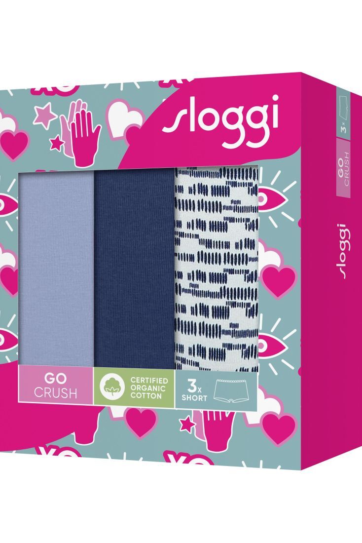 3-PACK ΓΥΝΑΙΚΕΙΑ ΜΠΟΞΕΡ ΑΠΌ ΟΡΓΑΝΙΚΟ ΒΑΜΒΑΚΙ ΜΕ ΛΕΠΤΟΜΕΡΕΙΕΣ ΔΑΝΤΕΛΑΣ-SLOGGI GO CRUSH SHORT C3P