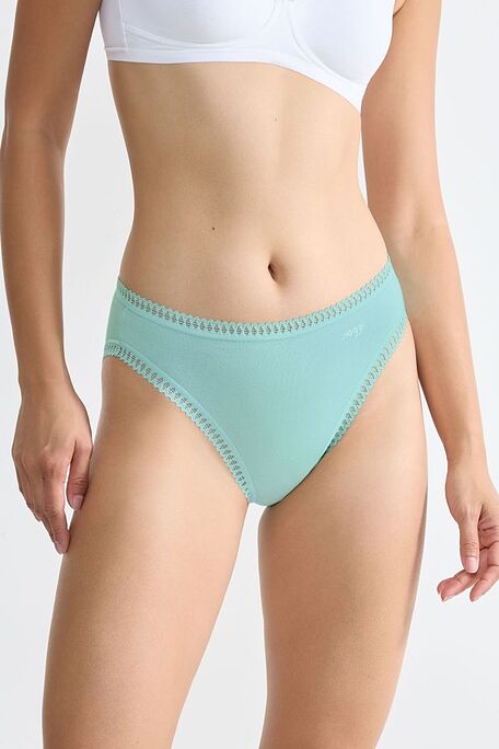 3-PACK WOMAN HIGHWAISTED KNICKERS OF ORGANIC COTTON WITH LACE TRIMMING-SLOGGI GO CRUSH HIGH LEG