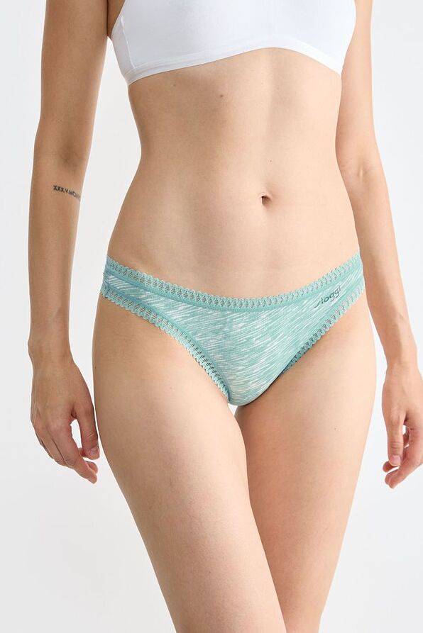 3-PACK WOMAN STRING KNICKERS OF ORGANIC COTTON WITH LACE TRIMMING-SLOGGI GO CRUSH STRING