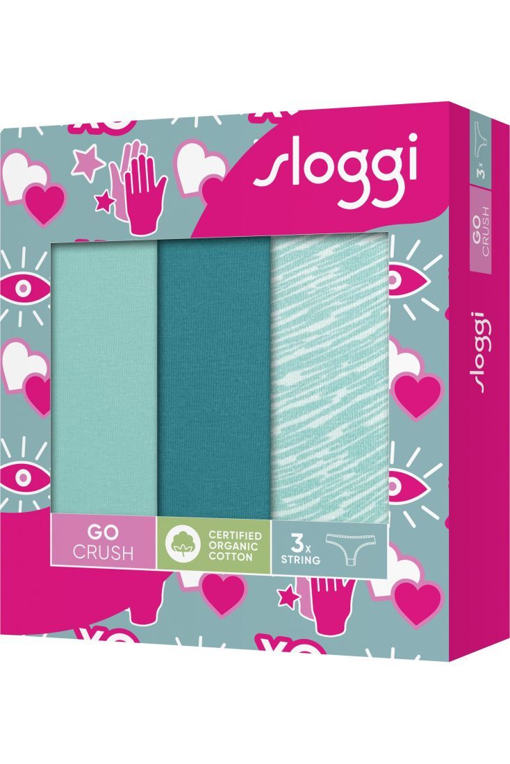 3-PACK ΓΥΝΑΙΚΕΙΟ ΣΛΙΠ STRING ΑΠΌ ΟΡΓΑΝΙΚΟ ΒΑΜΒΑΚΙ ΜΕ ΛΕΠΤΟΜΕΡΕΙΕΣ ΔΑΝΤΕΛΑΣ-SLOGGI GO CRUSH STRING