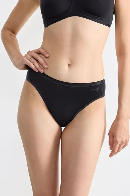 3-PACK WOMAN COTTON KNICKERS HIGH-WAISTED PLAIN WITH PIPE SEAMS-SLOGGI GO DAILY COTTON TAI