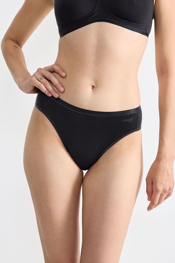 3-PACK WOMAN COTTON KNICKERS HIGH-WAISTED PLAIN WITH PIPE SEAMS-SLOGGI GO DAILY COTTON TAI