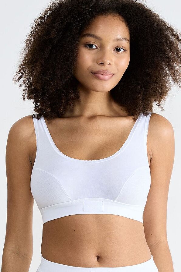 WOMAN COTTON TOP BRA WITH WIDE STRAPS-SLOGGI DOUBLE COMFORT T TOP
