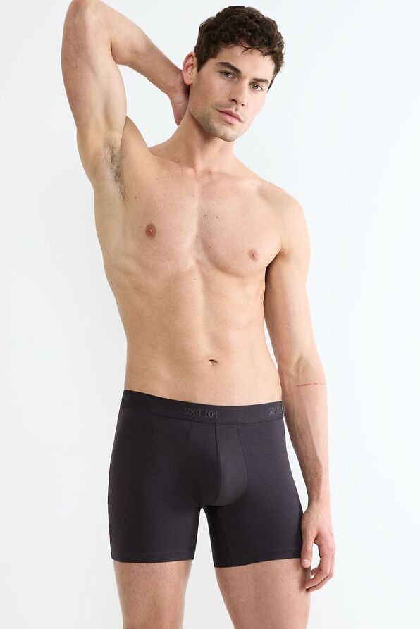 2-PACK MAN ORGANIC COTTON LONG BOXER WITH EXTERNAL WAISTBAND-SLOGGI SLG BASE SHORT C2P