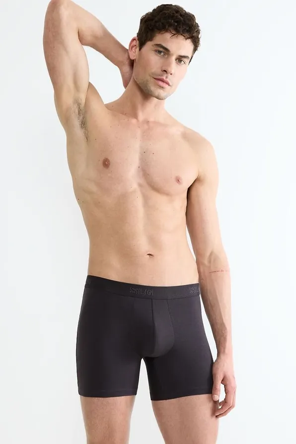 2-PACK ΟΡΓΑΝΙΚΑ ΒΑΜΒΑΚΕΡΟ ΜΠΟΞΕΡ ΑΝΔΡΙΚΟ ΜΕ ΕΞΩΤΕΡΙΚΟ ΛΑΣΤΙΧΟ ΚΑΙ ΜΑΚΡΥ ΠΟΔΙ-SLOGGI SLG BASE SHORT C2P