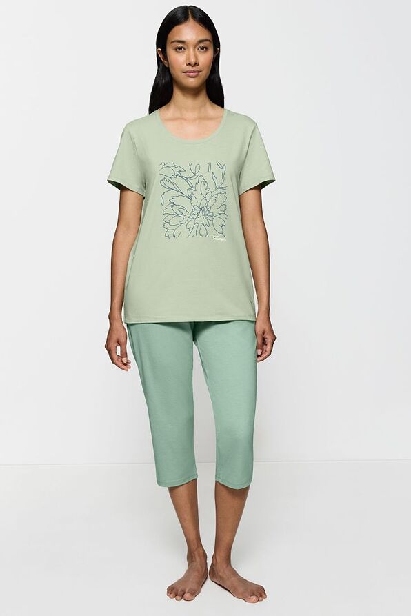 ΓΥΝΑΙΚΕΙΑ ΠΙΤΖΑΜΑ ΚΑΠΡΙ ΑΠΌ ΟΡΓΑΝΙΚΟ ΒΑΜΒΑΚΙ ΜΕ ΠΛΑΪΝΕΣ ΤΣΕΠΕΣ-SETS PK CAPRI