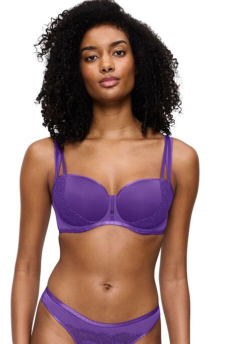 BALCONETTE WIRED PADDED BRA WITH LACE AND IRIDESCENT LUREX-PALINA MOONLIGHT KISS