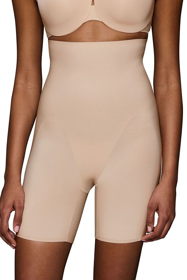 HIGH-WAIST LASER-CUT SHAPER WITH LEG & SILICONE SUPPORT-BMU ILLUSION CURVE SUPER HW MID-THIGH