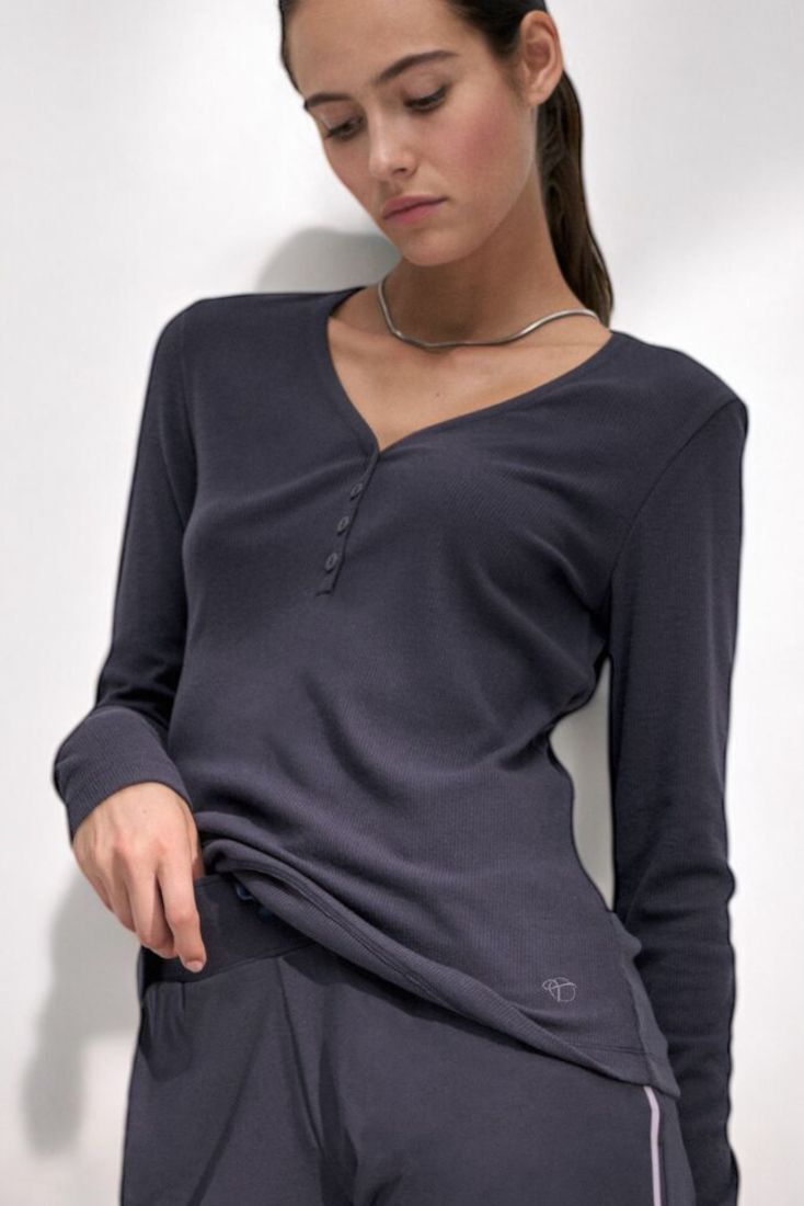 MIX & MATCH LSL TOP SOFT ΓΥΝΑΙΚΕΙΑ ΠΙΤΖΑΜΑ ΠΑΝΩ ΜΕΡΟΣ ΠΑΤΙΛΕΤΑ ΜΑΚΡΥ ΜΑΝΙΚΙ