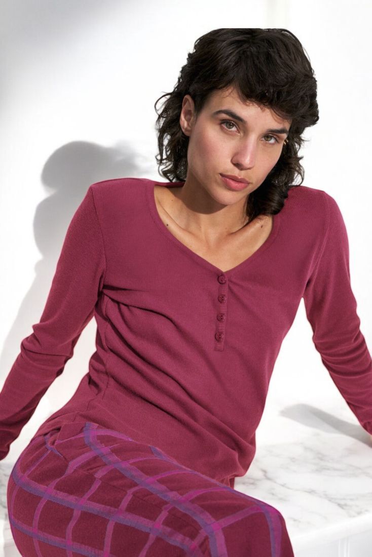 MIX & MATCH LSL TOP SOFT ΓΥΝΑΙΚΕΙΑ ΠΙΤΖΑΜΑ ΠΑΝΩ ΜΕΡΟΣ ΠΑΤΙΛΕΤΑ ΜΑΚΡΥ ΜΑΝΙΚΙ