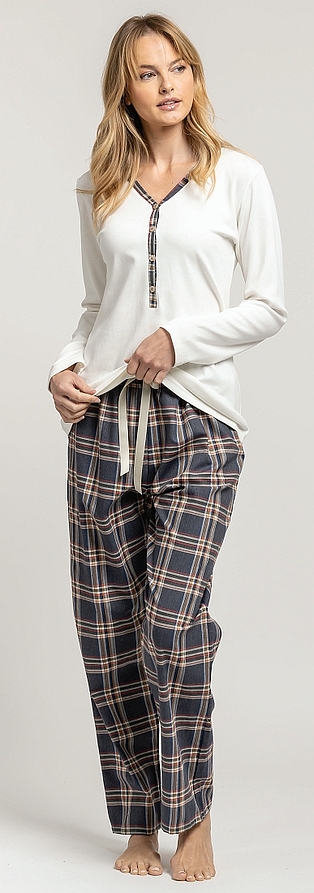 JEANNETTE- WOMEN FASHION CHECKED PYJAMA SET