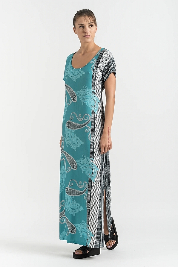JEANNETTE - WOMEN MAXI DRESS WITH MOTIF