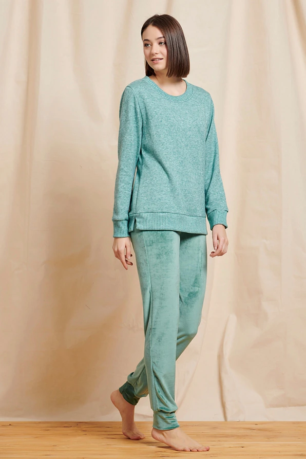 ΓΥΝΑΙΚΕΙΑ ΦΟΡΜΑ ΜΟΝΟΧΡΩΜΗ ΒΙΣΚΟΖΗ ΜΠΛΟΥΖΑ ΒΕΛΟΥΔΟ ΠΑΝΤΕΛΟΝΙ ΜΕ ΜΠΑΤΖΑΚΙ ΜΕ ΛΑΣΤΙΧΟ