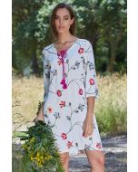 WOMAN RAYON TUNIC FLORAL WITH 3/4 SLEEVES