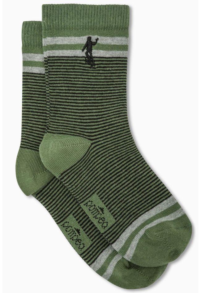 BOY COTTON NORMAL SOCKS WITH STRIPY PATTERN AND ASIDE EMBROIDERY - CZ BIMBO CARLO