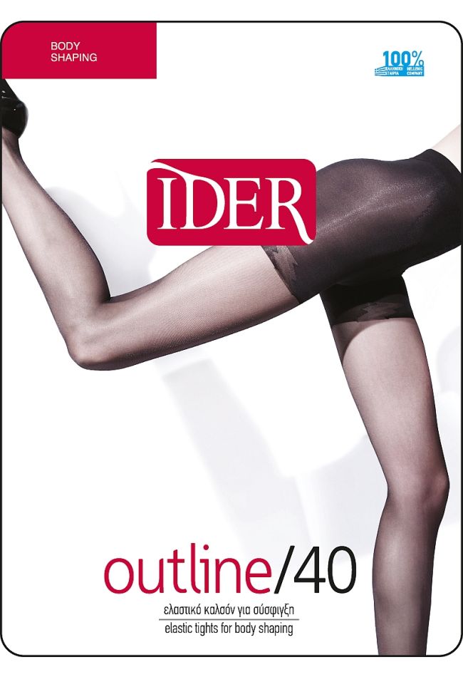 OUTLINE 40DEN BODY SHAPING ULTRA SHEER REINFORCED ELASTIC TIGHTS, SHAPING THIGH PANTY